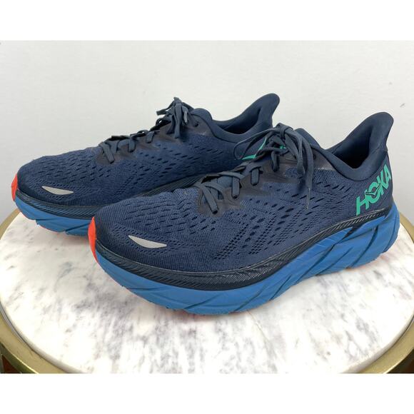 Hoka One One Clifton 8 Running Sneakers Blue Outer Space Men’s 11 D *NO INSOLES - Picture 6 of 14